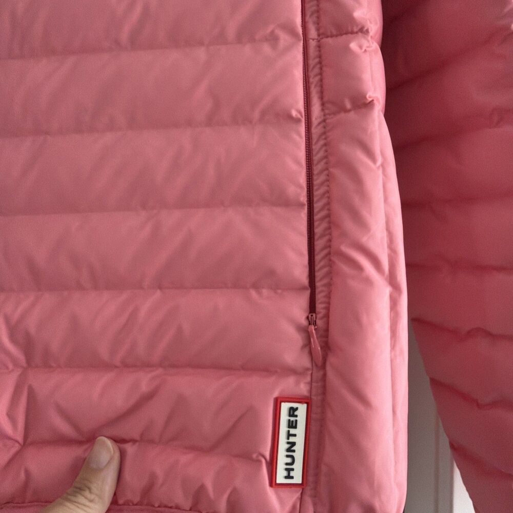 Hunter Pink Thin Down Layer QuiltedPuffer Jacket Coat medium - Picture 4 of 9